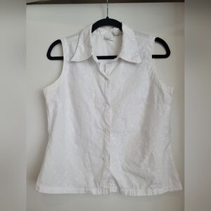 Gap Sleeveless Blouse Eyelet Floral Size Medium